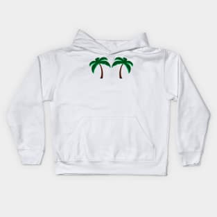 green leaves palm tree illustration Kids Hoodie